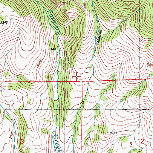 Topographic Map of Farmers Creek Trail, CO