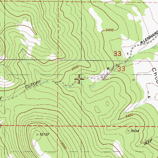 Topographic Map of Lenhardy Cutoff, CO