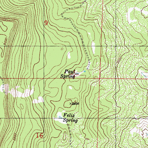 Topographic Map of Paul Spring, CO