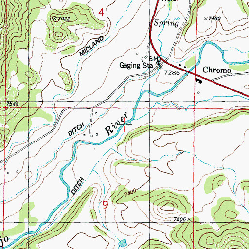 Topographic Map of Shahan Ditch, CO