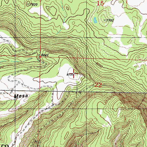 Topographic Map of Vigil Mesa, CO