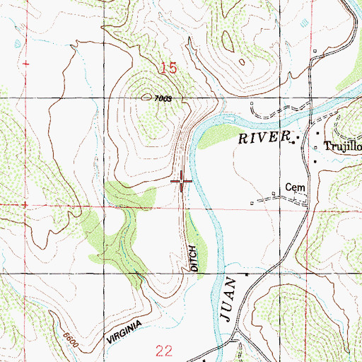 Topographic Map of Virginia Ditch, CO