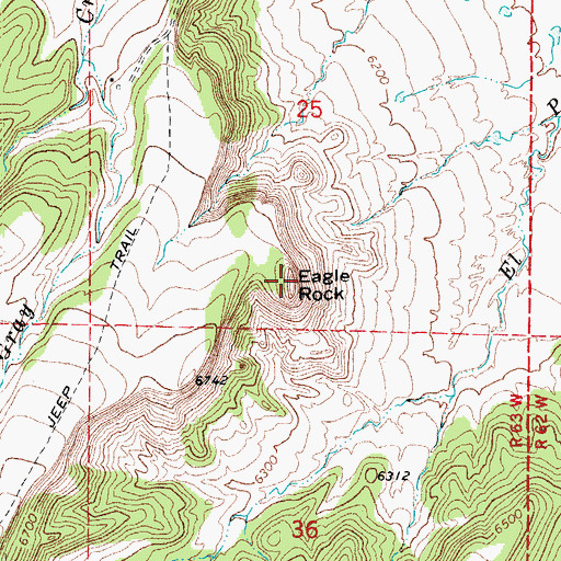 Topographic Map of Eagle Rock, CO