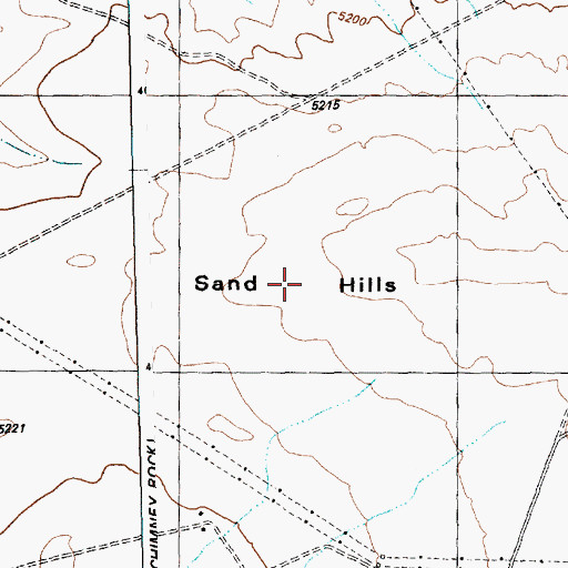 Topographic Map of Sand Hills, NM