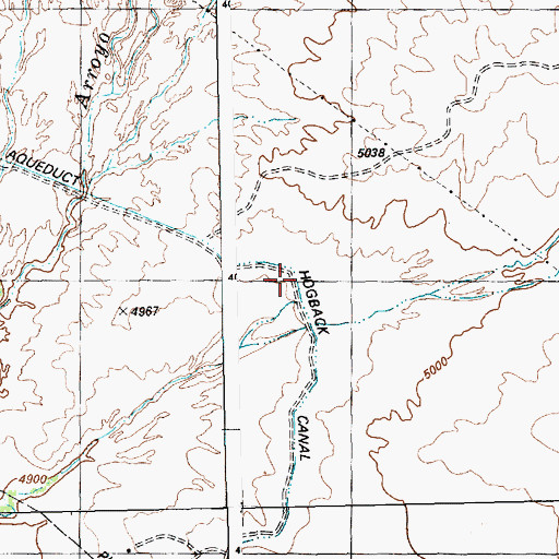 Topographic Map of Hogback Canal, NM