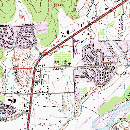 Topographic Map of East Side School, NM