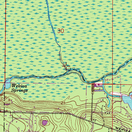 Topographic Map of Rock Springs Run State Reserve, FL