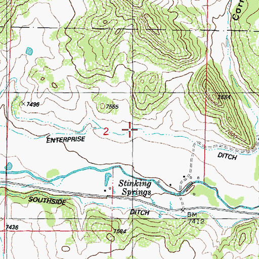 Topographic Map of Enterprise Ditch, CO