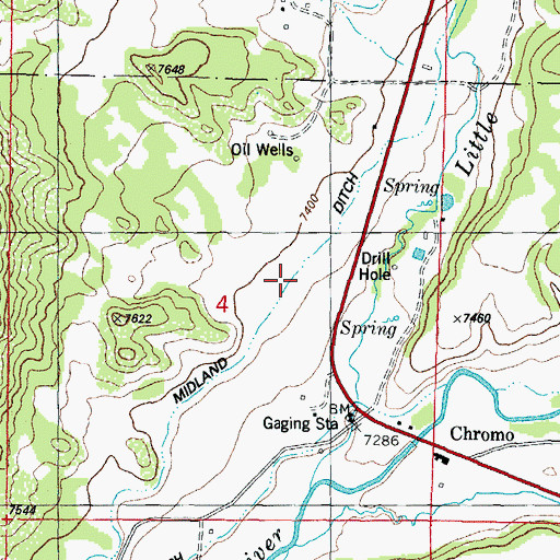 Topographic Map of Midland Ditch, CO