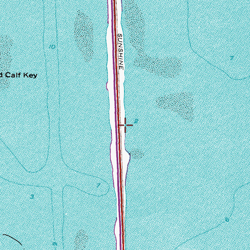 Topographic Map of Skyway Fishing Pier State Park, FL