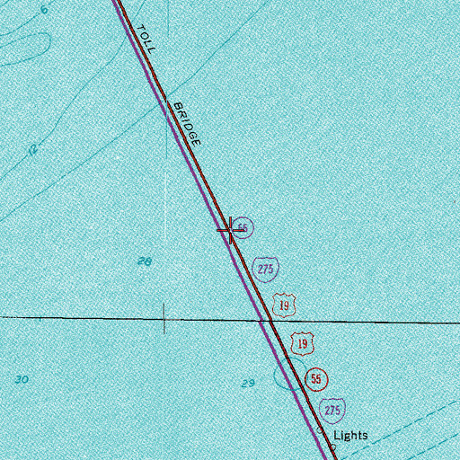 Topographic Map of Sunshine Skyway, FL