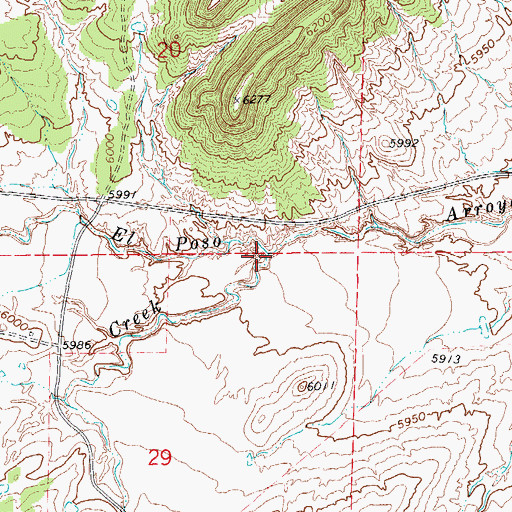 Topographic Map of Bill Creek, CO
