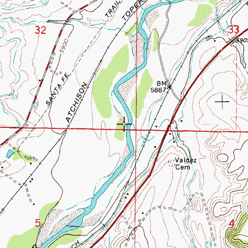 Topographic Map of Gray Creek, CO