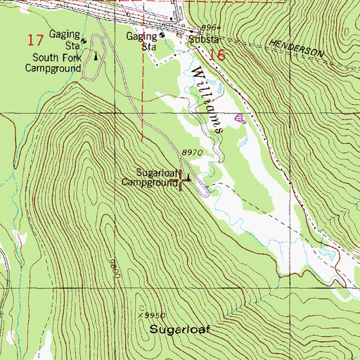 Topographic Map of Sugarloaf Campground, CO