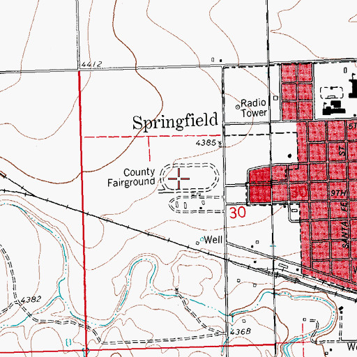 Topographic Map of Baca County Fairground, CO