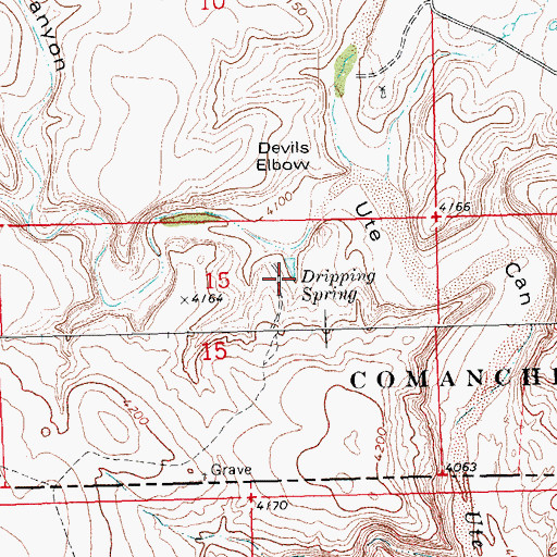 Topographic Map of Dripping Spring, CO
