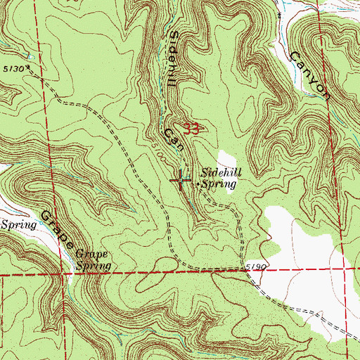 Topographic Map of Sidehill Spring, CO