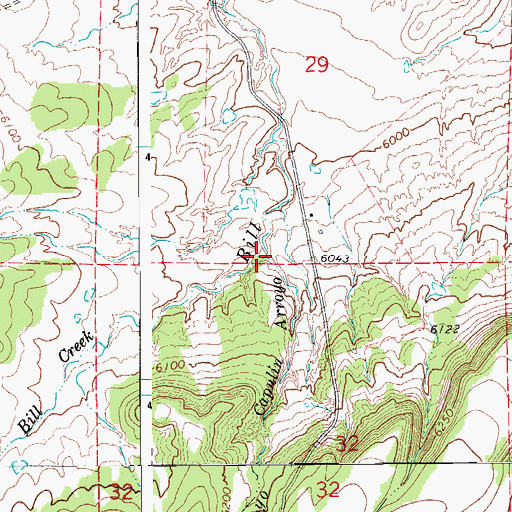 Topographic Map of Capulin Arroyo, CO