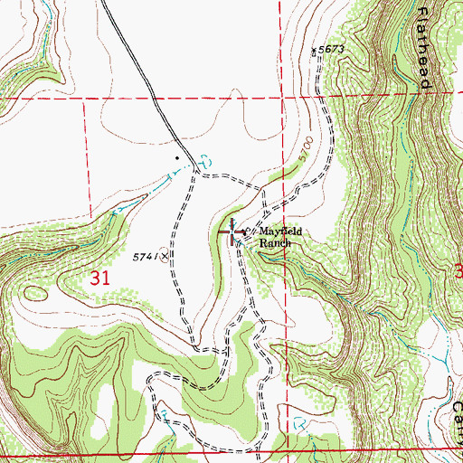 Topographic Map of Mayfield Ranch, CO