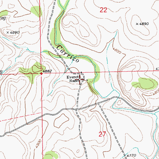 Topographic Map of Everett Ranch, CO