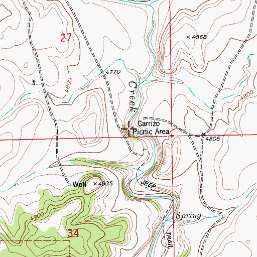 Topographic Map of Carrizo Picnic Area, CO