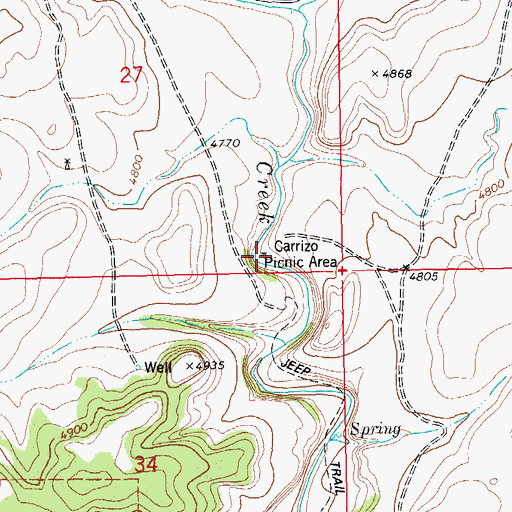 Topographic Map of Carrizo Picnic Area, CO