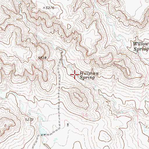 Topographic Map of Hillman Spring, CO
