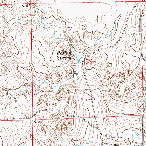Topographic Map of Patton Spring Reservoir, CO