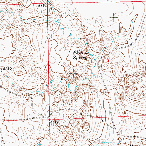 Topographic Map of Patton Spring Reservoir Dam, CO