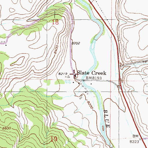 Topographic Map of Slate Creek, CO