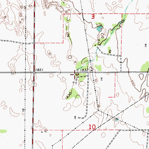 Topographic Map of Bearcat Creek, OK