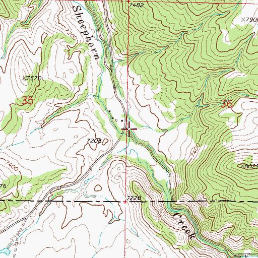 Topographic Map of Sheephorn Cemetery, CO
