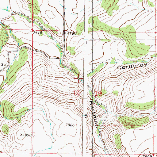Topographic Map of Corduroy Canyon, CO