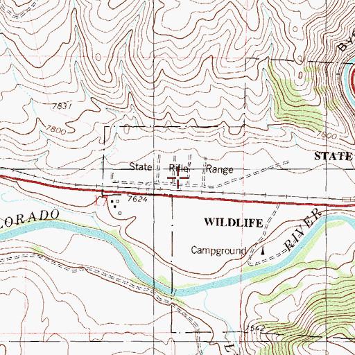 Topographic Map of Colorado State Rifle Range, CO