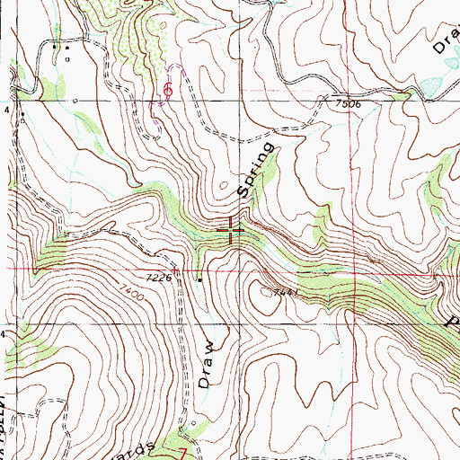 Topographic Map of Spring Draw, CO