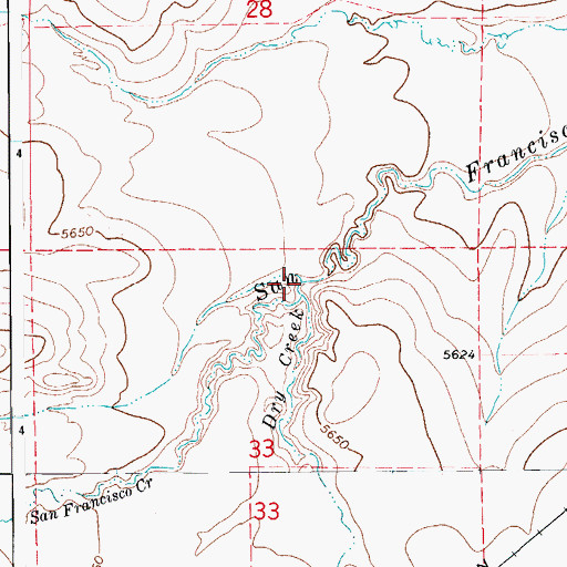 Topographic Map of Dry Creek, CO