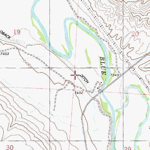 Topographic Map of Loback Ditch, CO