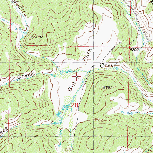 Topographic Map of Big Park, CO