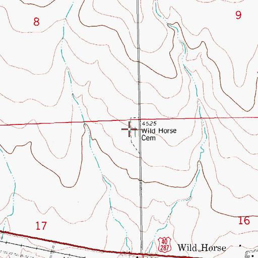 Topographic Map of Wild Horse Cemetery, CO