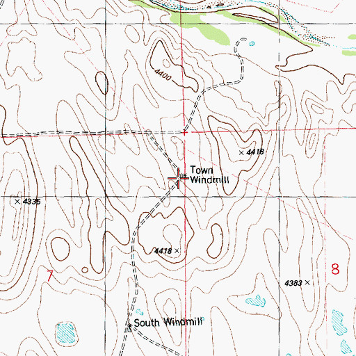 Topographic Map of Town Windmill, CO