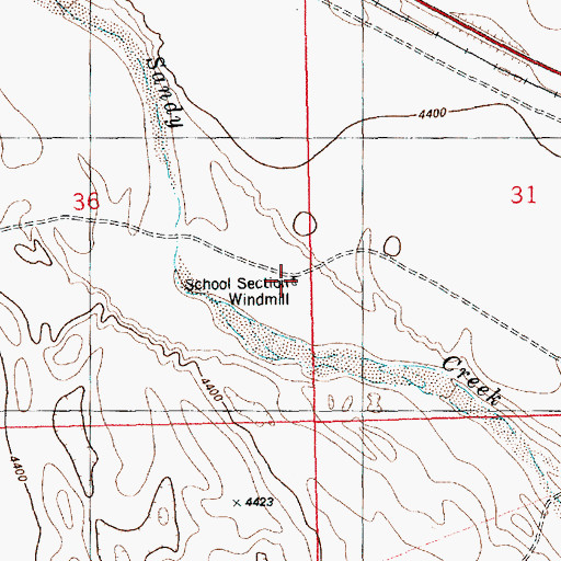Topographic Map of School Section Windmill, CO