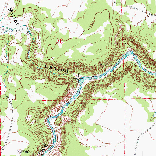 Topographic Map of Miller Canyon, CO