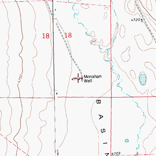 Topographic Map of Monahan Well, CO