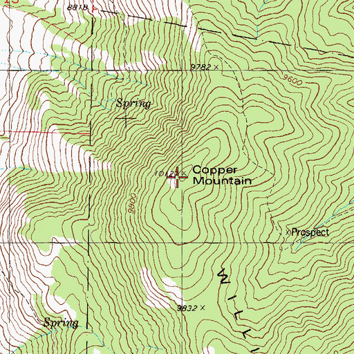 Topographic Map of Copper Mountain, CO