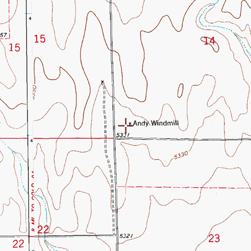 Topographic Map of Andy Windmill, CO