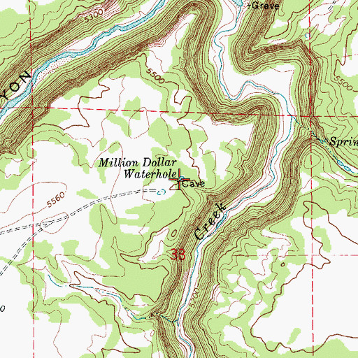 Topographic Map of Million Dollar Water Hole, CO