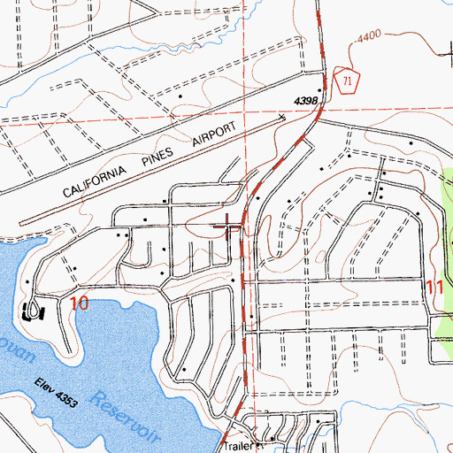 Topographic Map of California Pines, CA
