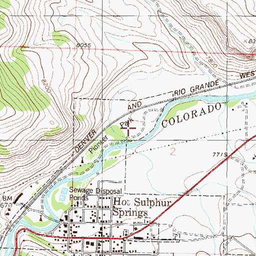 Topographic Map of Pioneer Park, CO