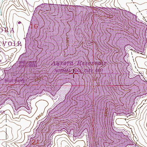 Topographic Map of Aurora Reservoir, CO