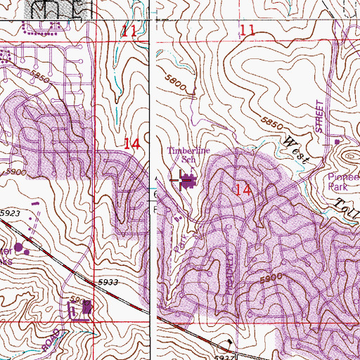 Topographic Map of Timberline Elementary School, CO